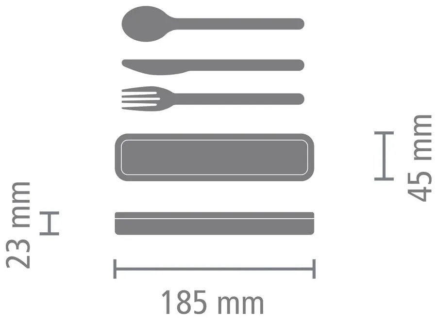 Ezüstszínű rozsdamentes acél utazó evőeszköz készlet 3 db-os Make &amp; Take – Brabantia