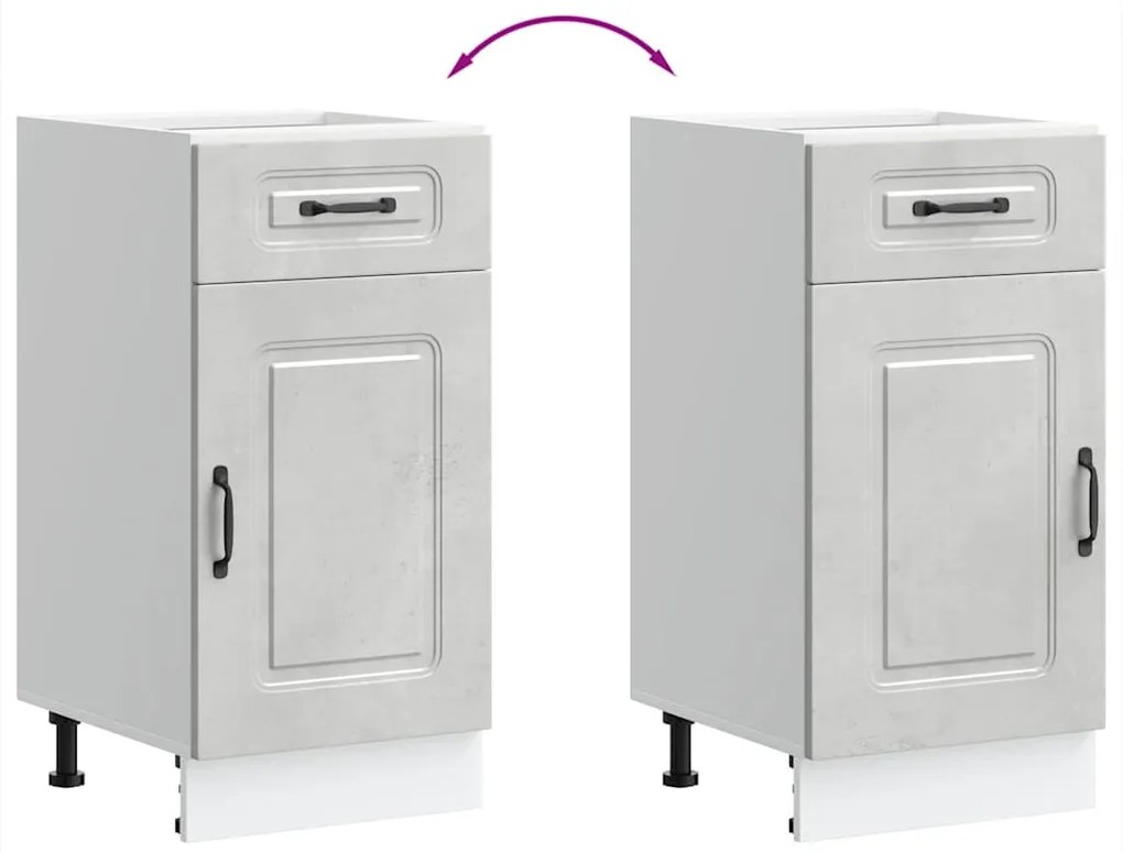 vidaXL Konyhai alapszekrény Kalmar beton szürke műfa