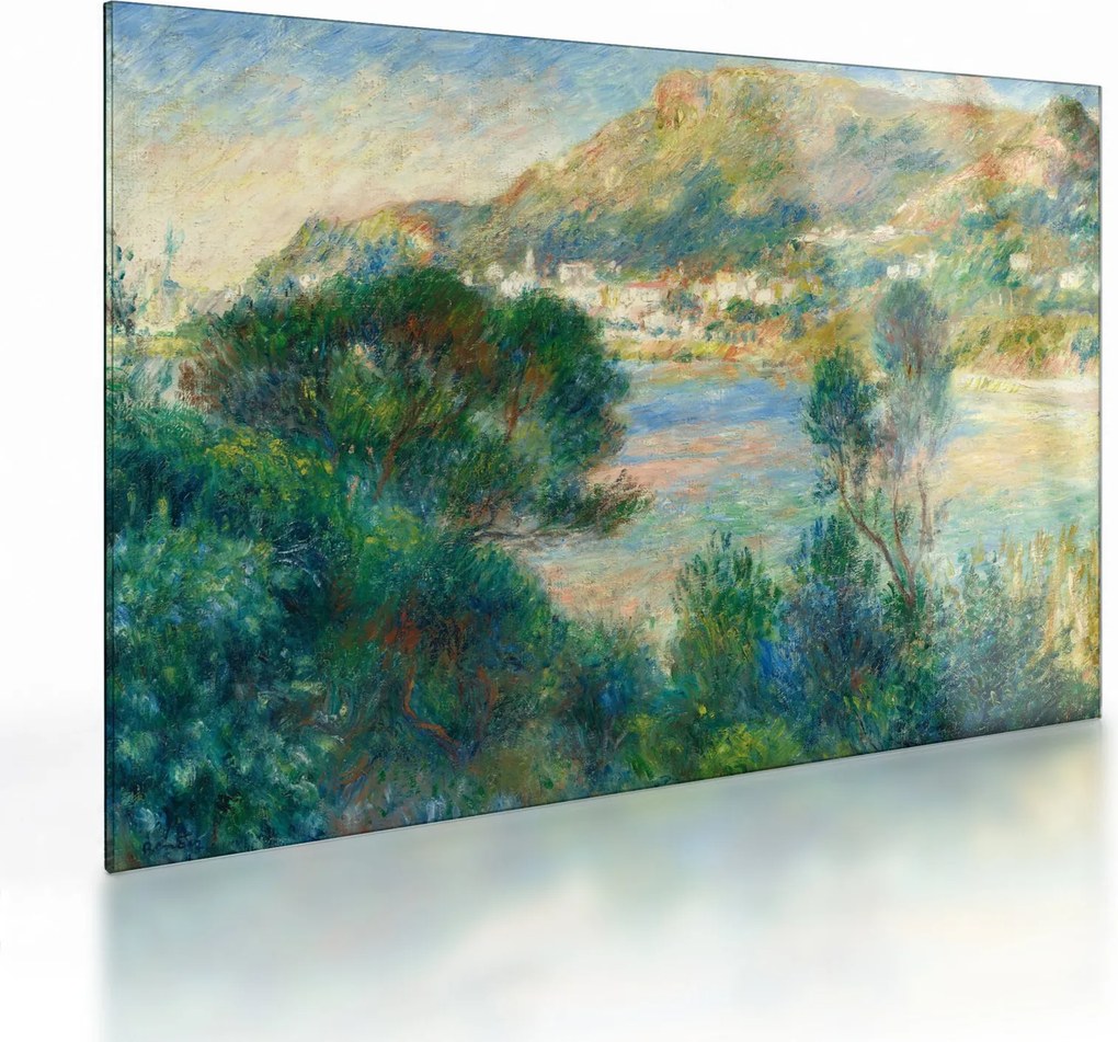 Üveg kép - Auguste Renoir, View of Monte Carlo from Cap Martin, reprodukciók (70x50 cm)