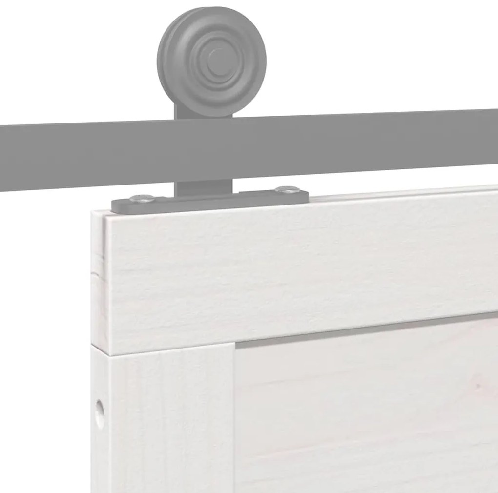 Istállóajtó Fehér 90 x 210 cm Tömör fenyőfa