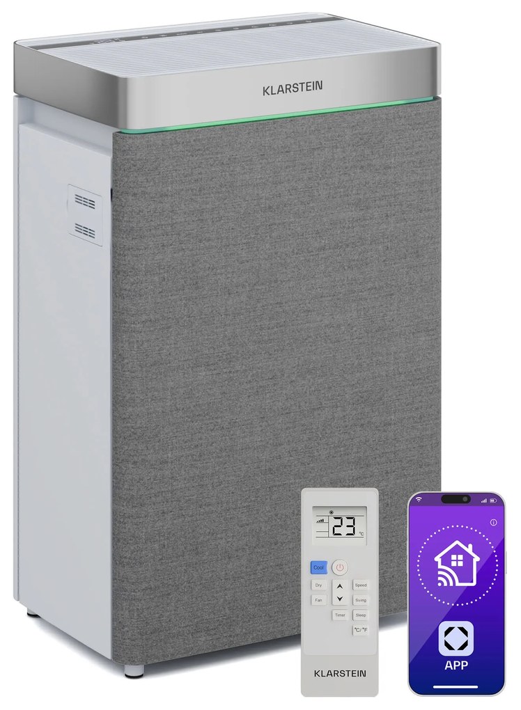 Klarstein AireLux Smart, légtisztító és párásító 2 az 1-ben, CADR 400 m³/h, szürke