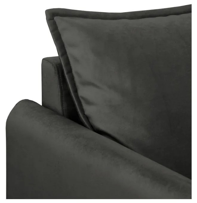 Sötétszürke bársony kanapé 138 cm Juli – Ropez