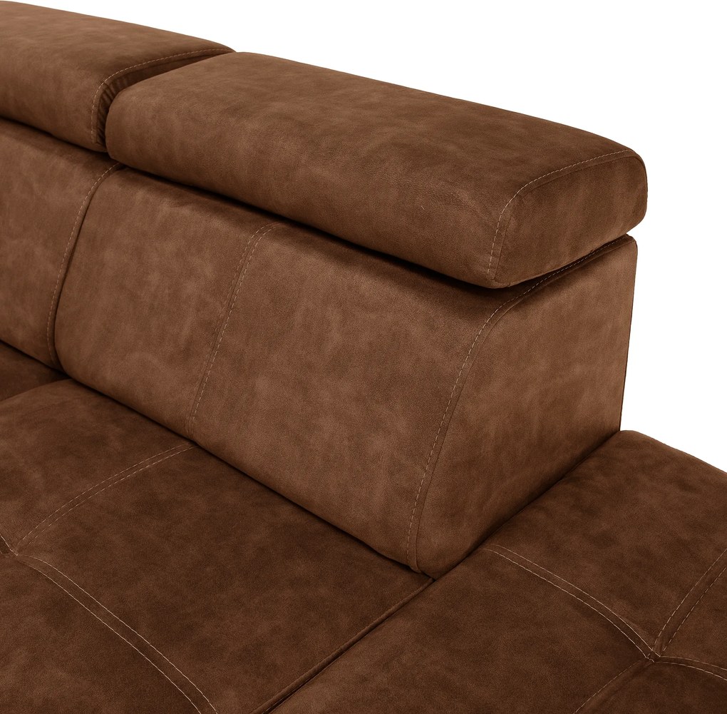 Ülőgarnitúra, barna, jobbos, MALAGA