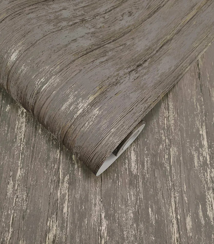 Holden Decor Textura Sapele arany-ezüst deszkamintás fémhatású vlies tapéta – 66150