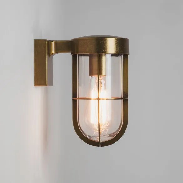 ASTRO LIGHTING 1368003 CABIN Klasszikus Kültéri Fali Lámpa Antik Sárgaréz, Átlátszó E27 IP44