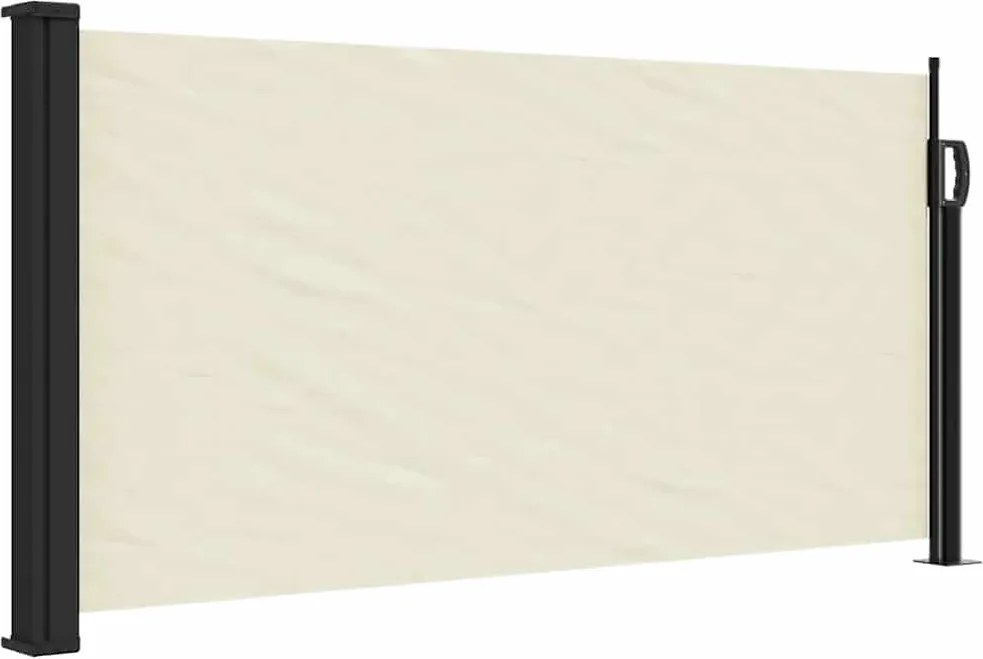 vidaXL krémszínű behúzható oldalsó napellenző 100 x 500 cm
