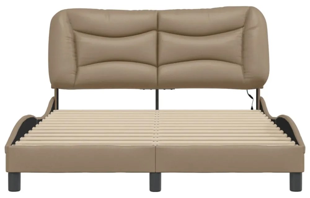 kávészínű ágykeret LED-ekkel matrac nélkül Hvar 140 x 200 cm