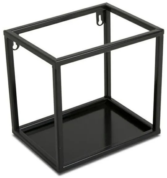 Fali polc 20x20 cm fekete, falra szerelhető