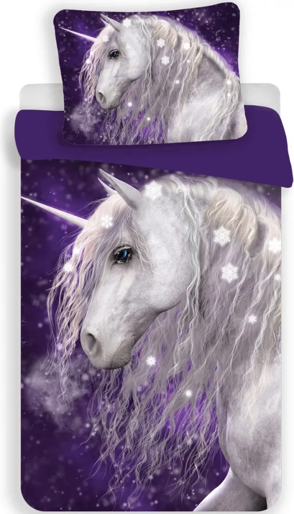 Unikornis Purple ágyneműhuzat 140×200cm, 70×90 cm