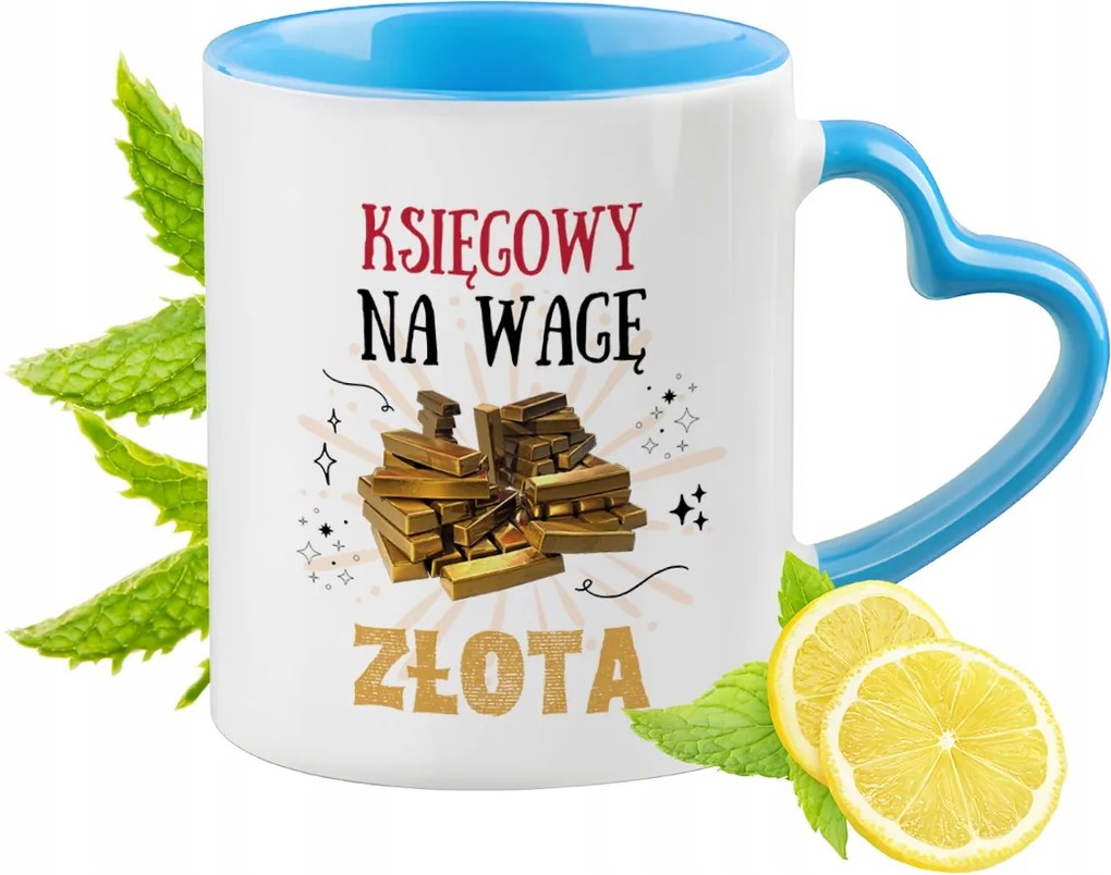 Könyvelőnek Kék Bögre Szív Alakú Füllel Ajándék