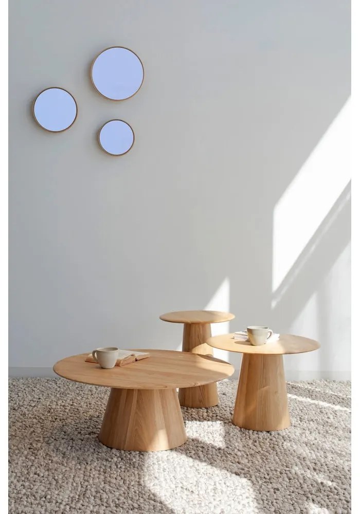 Tölgyfa kerek tárolóasztal ø 55 cm Mushroom – Gazzda