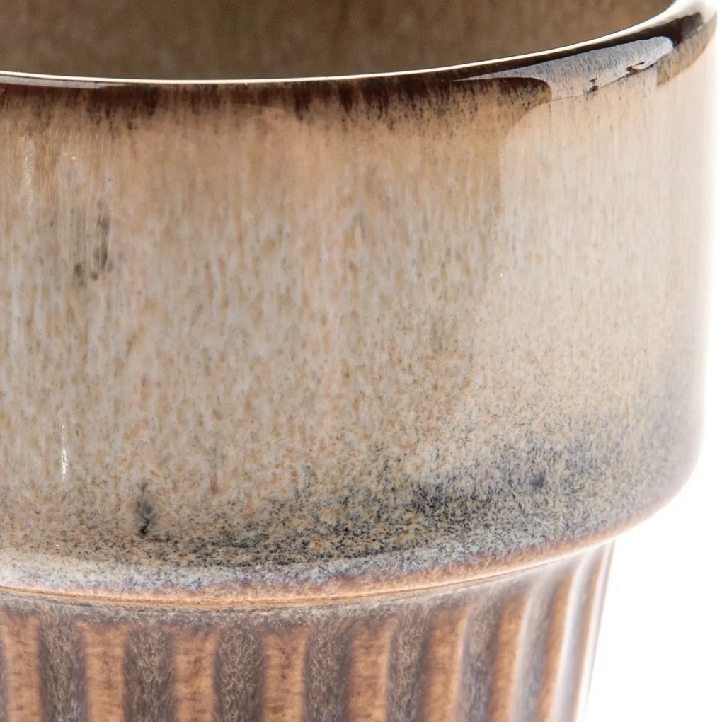 4 db Rustik kerámia bögre szett 100 ml,világosbarna