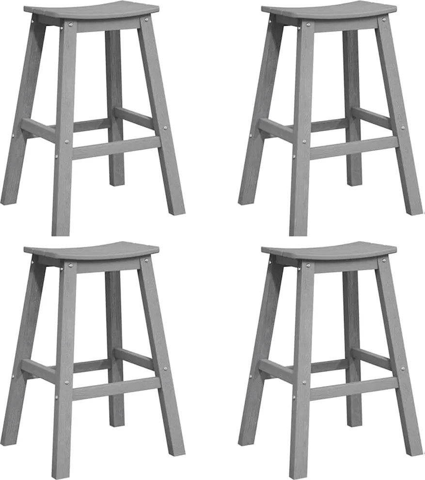 vidaXL Kerti bár szett 4 pcs Világosszürke HDPE