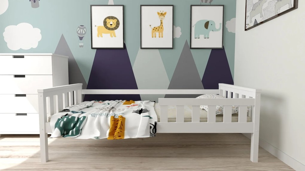 Gyerekágy MONTY 90 x 200 cm, fehér Ágyrács: Léces ágyrács, Matrac: Coco Maxi 20 cm matrac