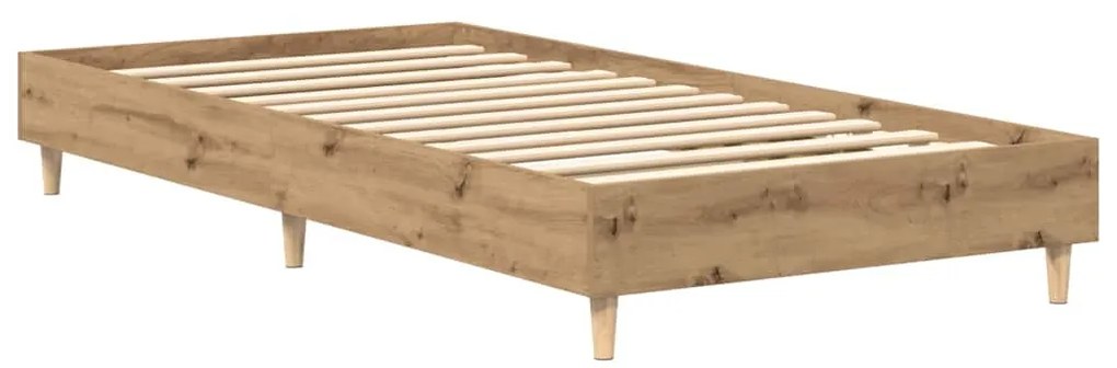 kézműves tölgy szerelt fa ágykeret matrac nélkül 75x190 cm