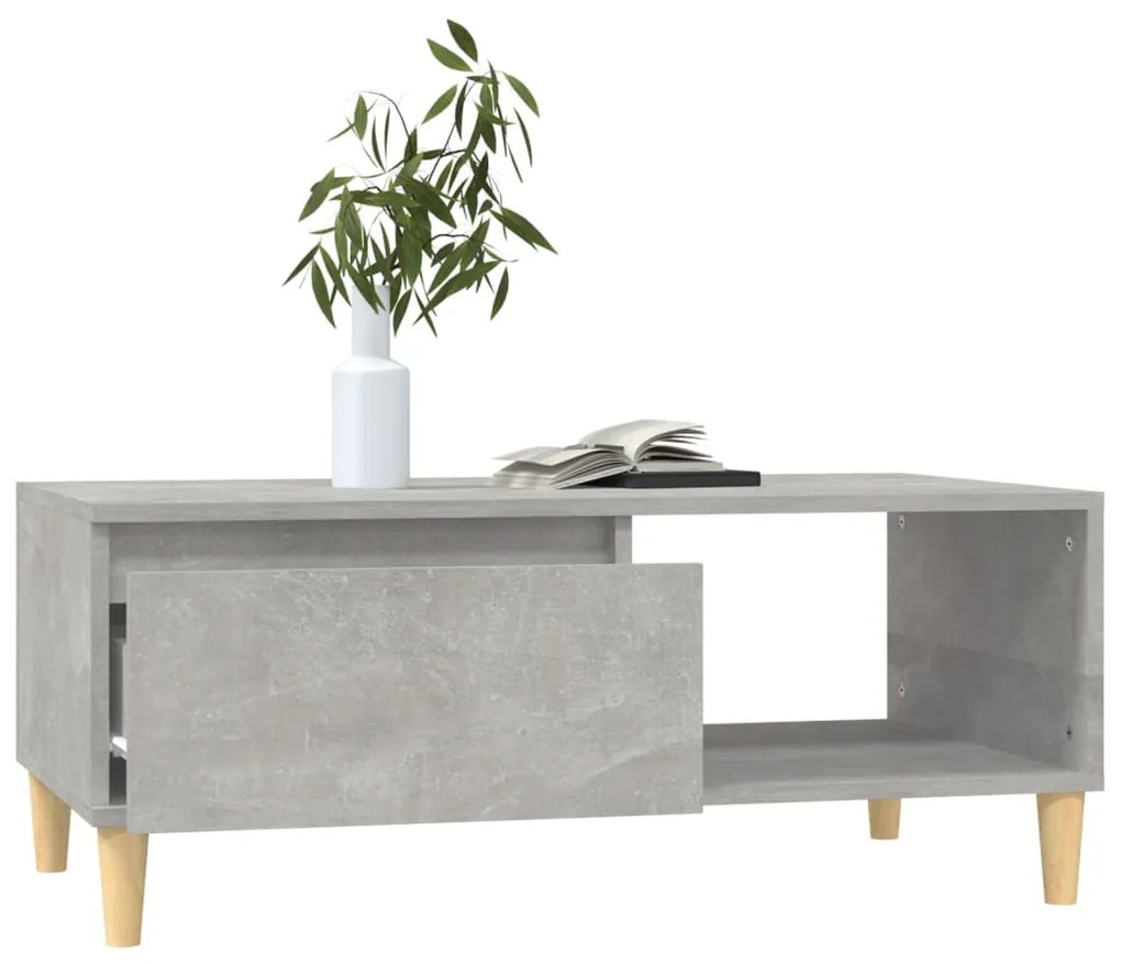 Betonszürke szerelt fa dohányzóasztal 90x50x36,5 cm