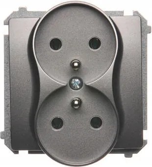 Simon Basic Dupla aljzat földelt inox BMGZ2M.01/21