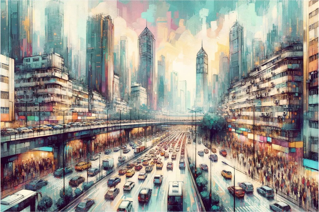Kép - Városi élet (90x60 cm)