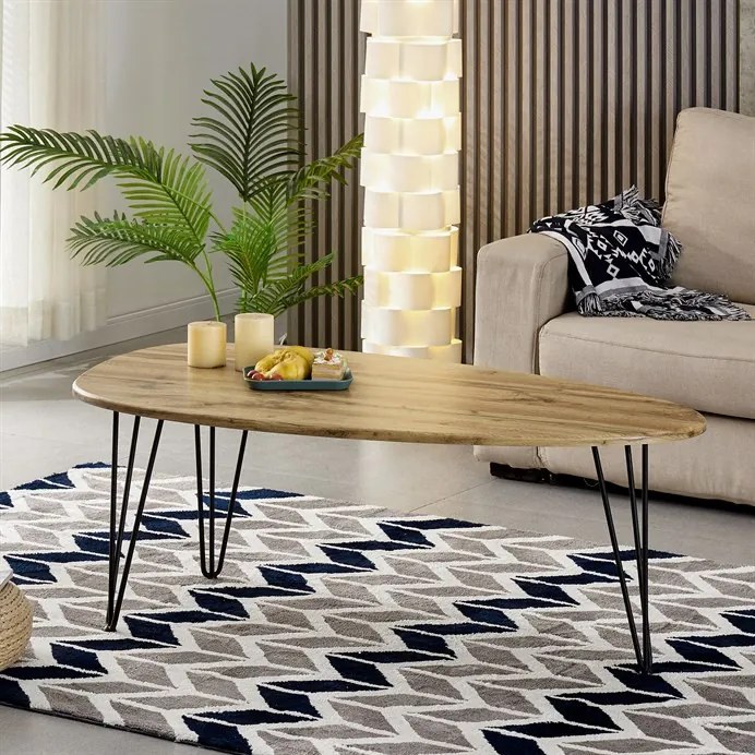 Dohányzóasztal 120 × 67 × 46 cm MDF vadtölgy AF-3014 OAK
