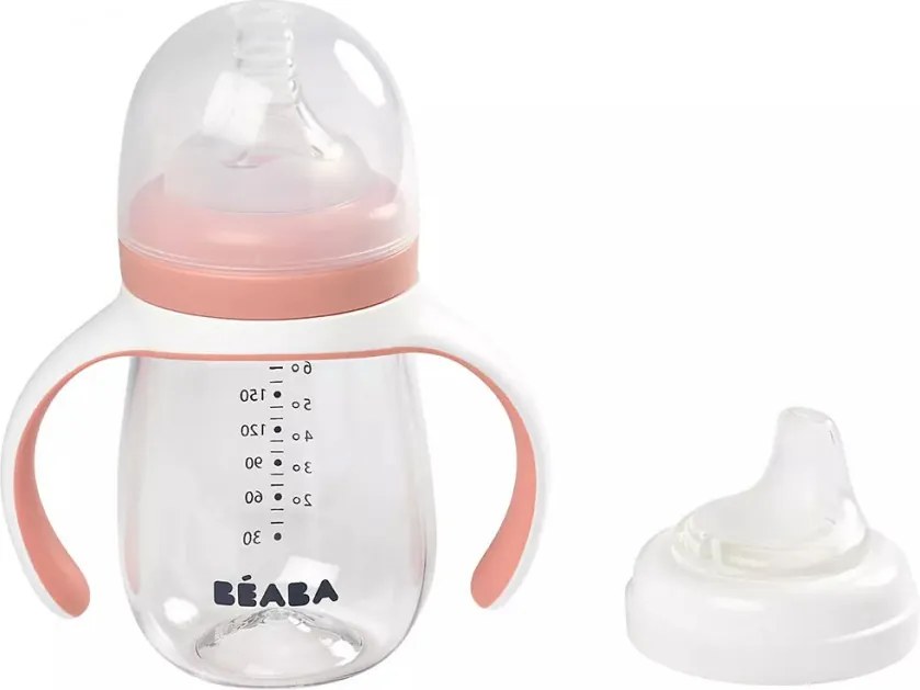Béaba 2 az 1-ben Tanuló cumisüveg 210 ml - Sötét rózsaszín