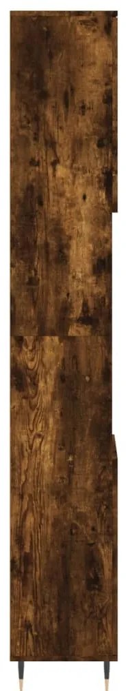 füstös tölgy színű szerelt fa fürdőszobaszekrény 30x30x190 cm