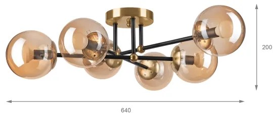 Brilagi - MALIVA aranyszínű felületre szerelhető csillár 6xE14/15W/230V