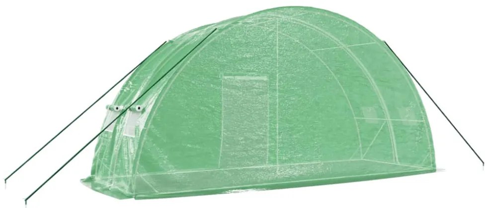 zöld acélvázas melegház 12 m² 6 x 2 x 2,85 m
