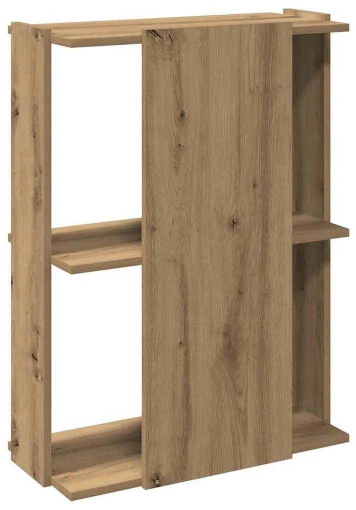3 szintes kézműves tölgy szerelt fa könyvespolc 60x30x80 cm