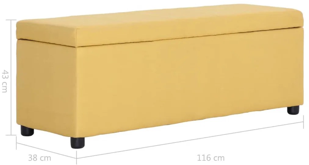 sárga poliészter pad tárolórekesszel 116 cm