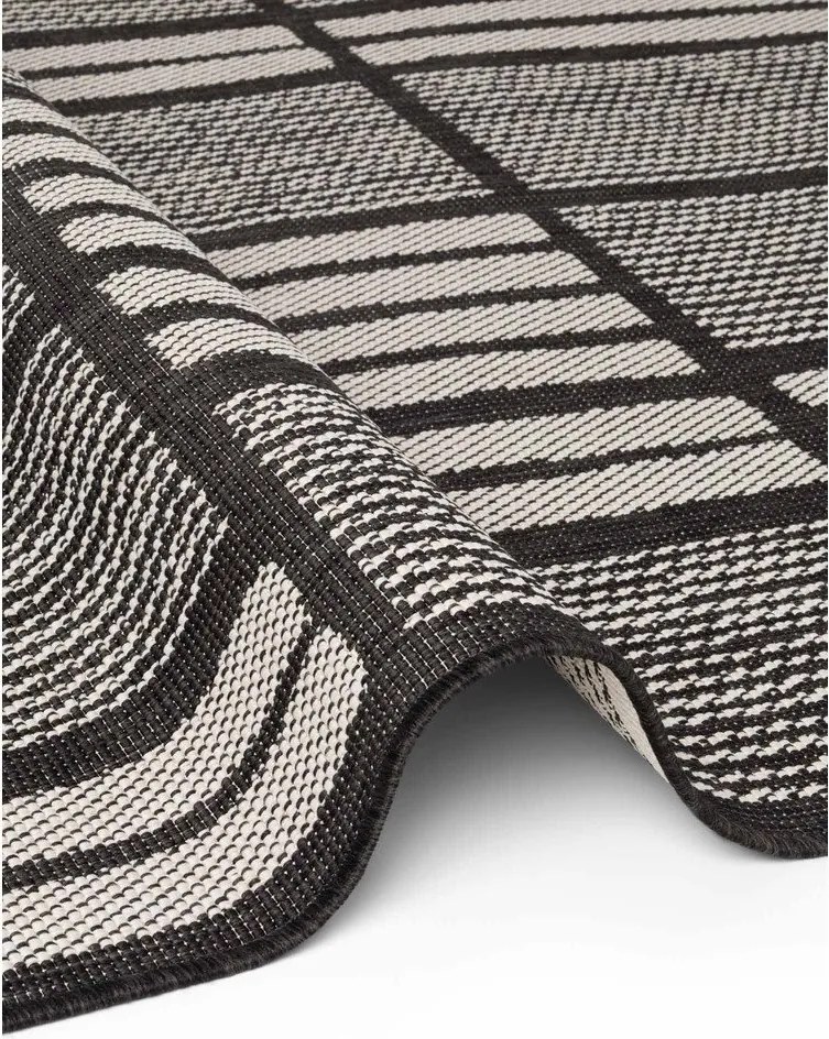 Fekete-krémszínű kültéri-beltéri szőnyeg 120x170 cm Haringey Allington – Ted Baker