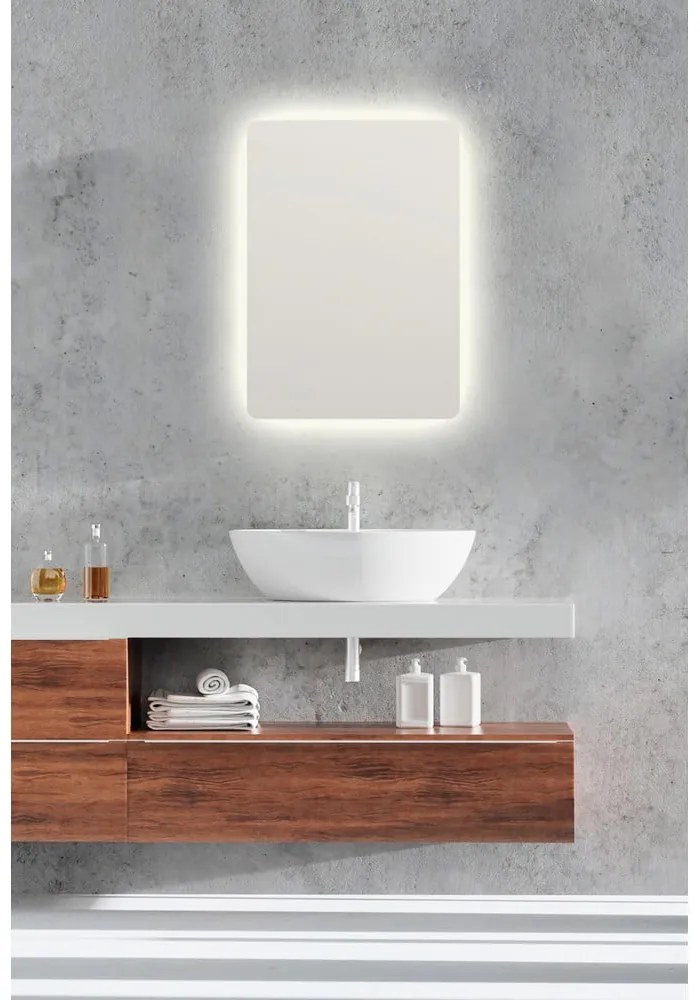 Fali tükör világítással 50x70 cm Luna – Mirrors and More
