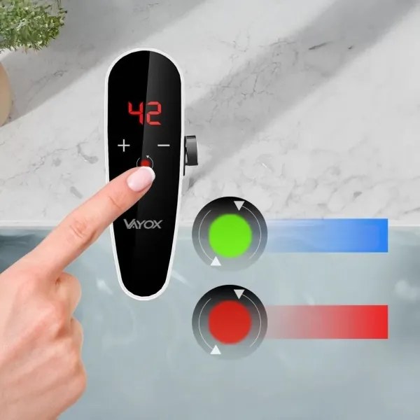 Érintős vízmelegítő LED kijelzővel, 3000W/230V, IPX4, fehér