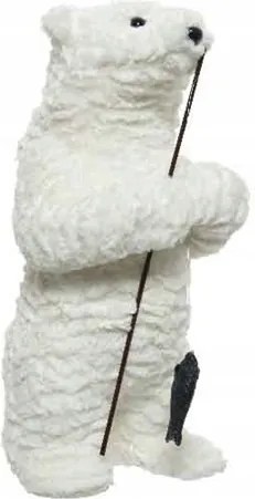 Jegesmedve horgászbottal fehér karácsonyi dekoráció