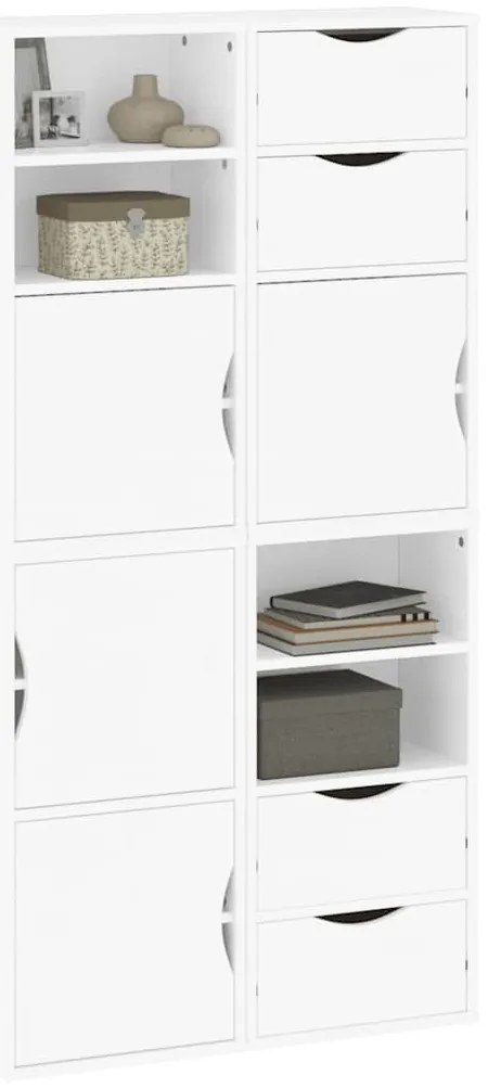 4 db fehér tömörfa fenyőfa oldalsó szekrény ODDA 40x24x79 cm