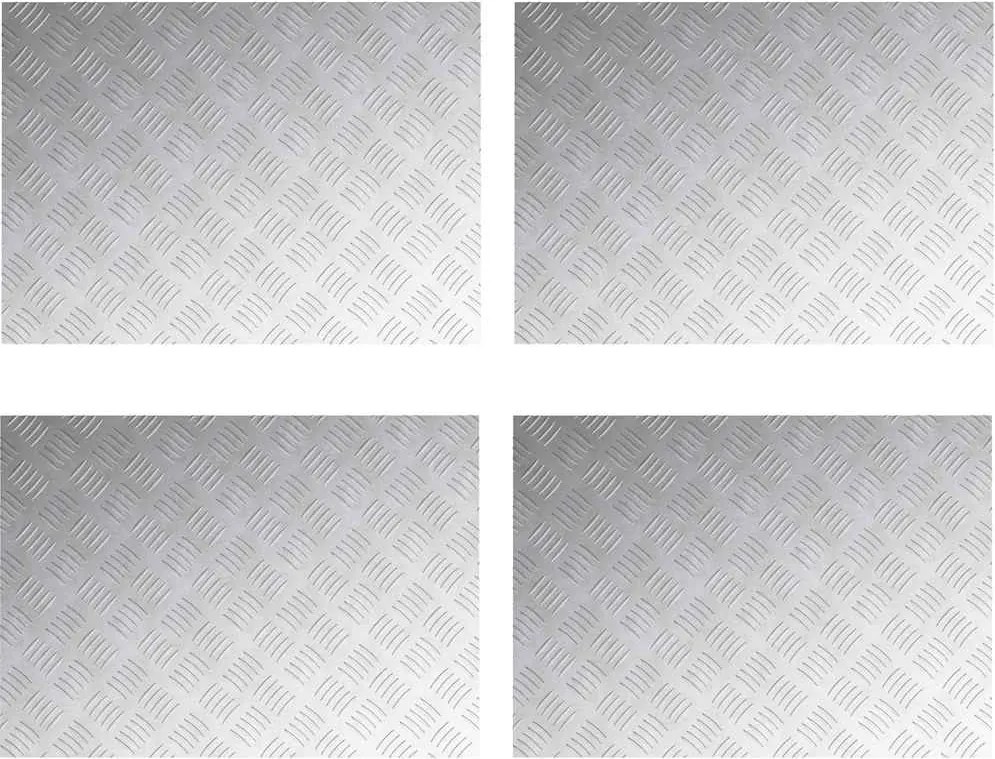 vidaXL Lépcsőfok Négyszögletes 4 pcs Ezüst 70 x 50 cm Alumínium