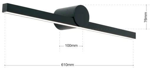 Orion Soff 3-584-LED fürdőszobai tükörmegvilágítás BEAUTY LED/12W/230V 61cm IP54 fekete