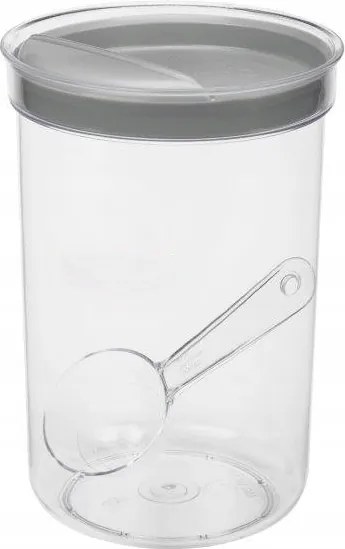 Ömlesztett termékek tartálya mérőpohárral műanyag átlátszó 1,7L 1db