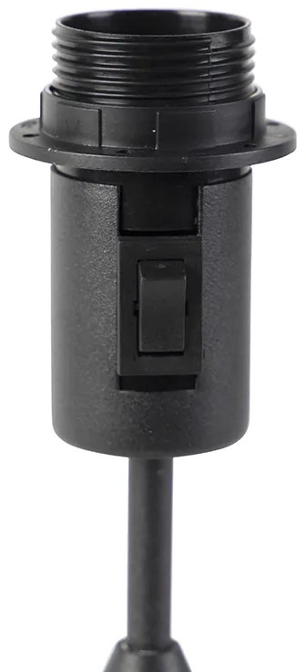 Asztali lámpa fekete, lenvászon árnyékolóval, szürke, 35 cm, állítható - Parte