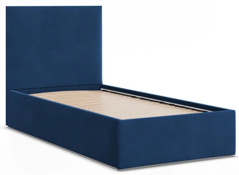 Paola egyszemélyes ágykeret (matrac nélkül), bársony, kék