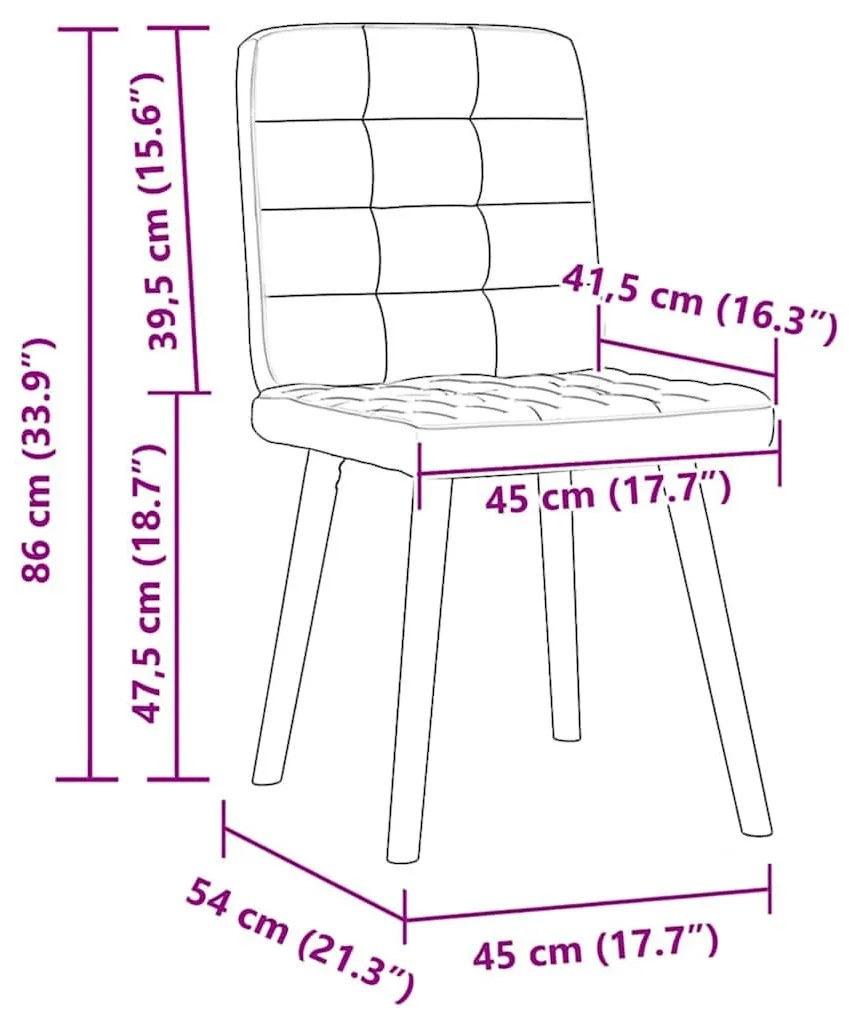 vidaXL étkezőszékek 2 db Jeans kék szövet
