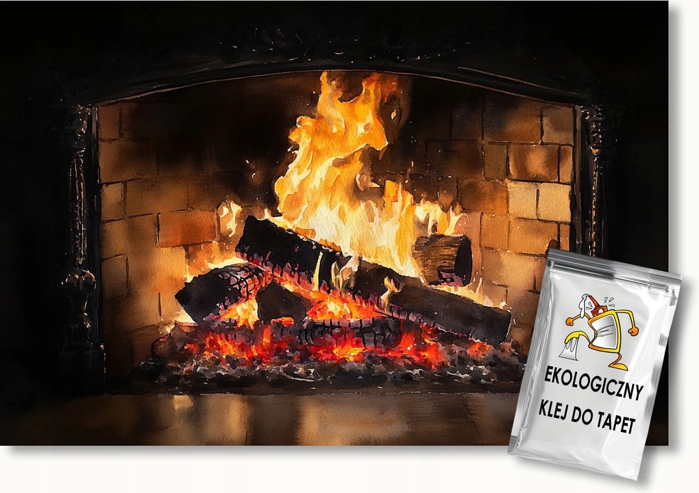 Fotótapéta Flizelina Kandalló Tűztér Láng Izzó 416x290 ragasztó