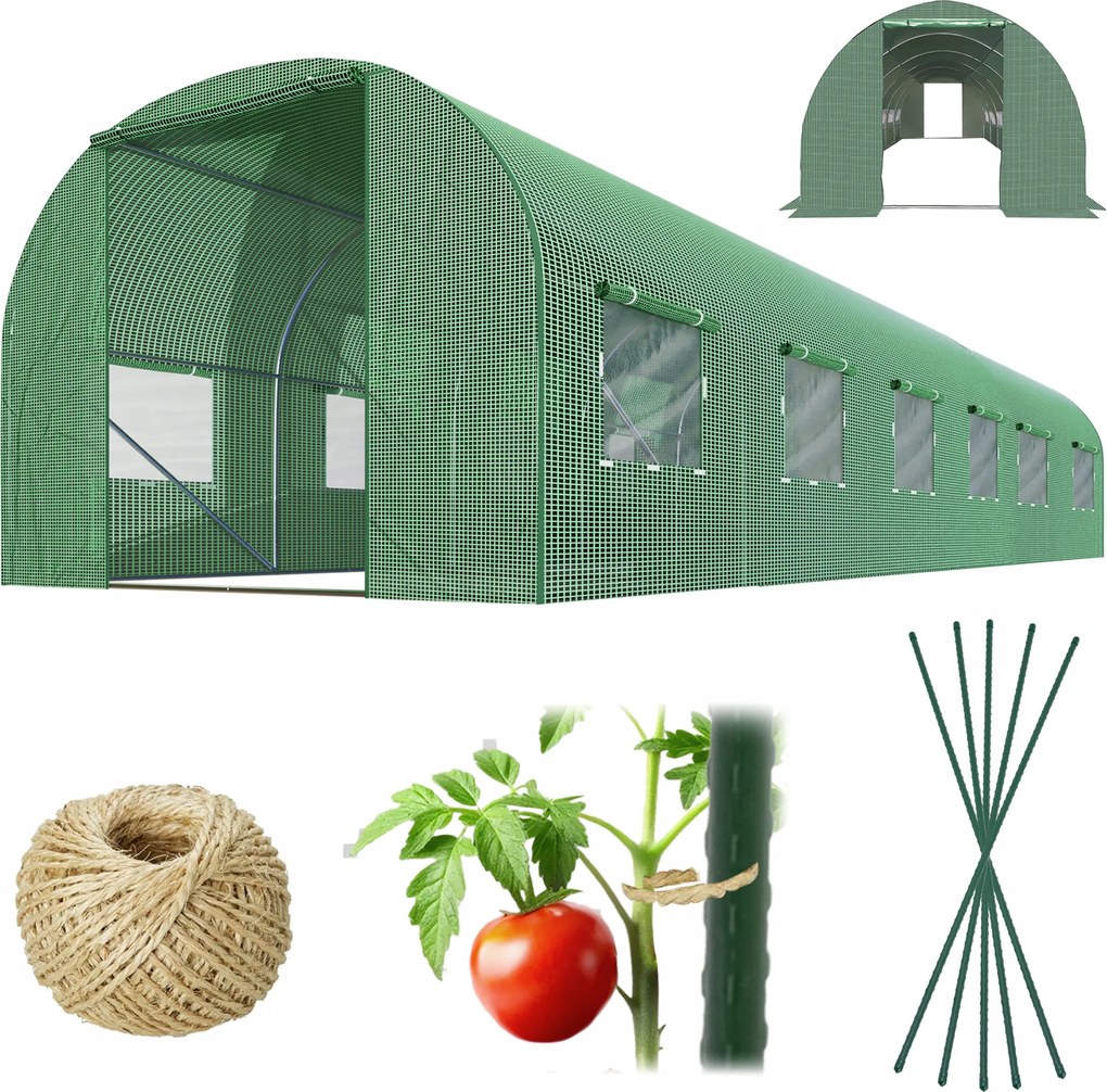 Plonos 4976-B Fóliaalagút kerti 3 x 6 m, 140 g/m², zöld