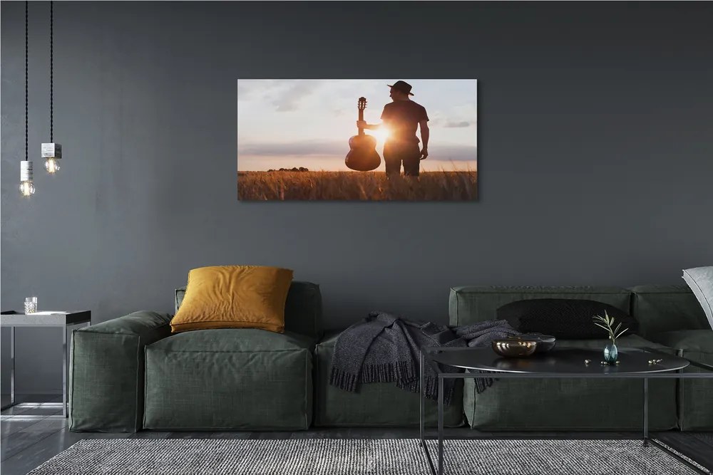 Canvas képek gitár férfi 140x70 cm
