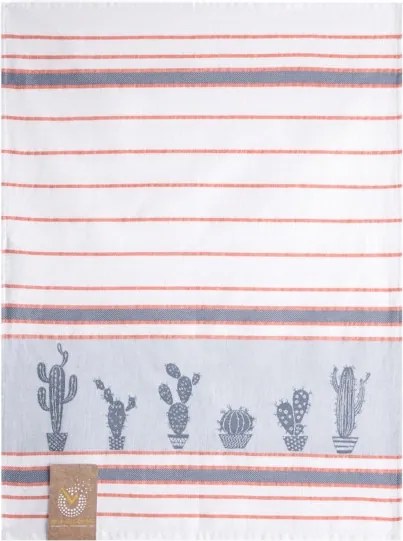 Konyhai törlőkendő Kaktusz 50x70cm narancssárga 100% pamut