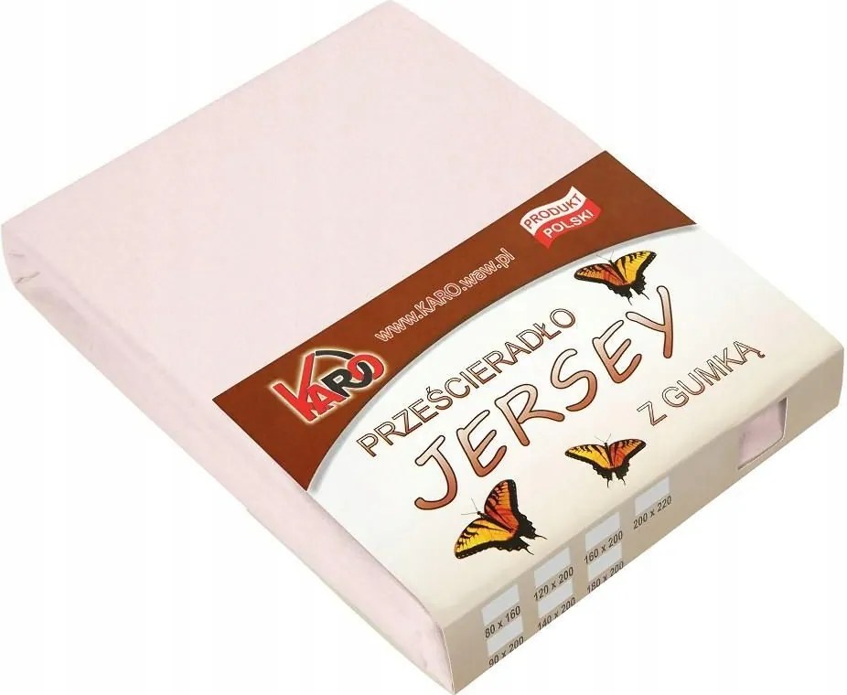 Gumis jersey lepedő 120x200 rózsaszín púderszínű Karo
