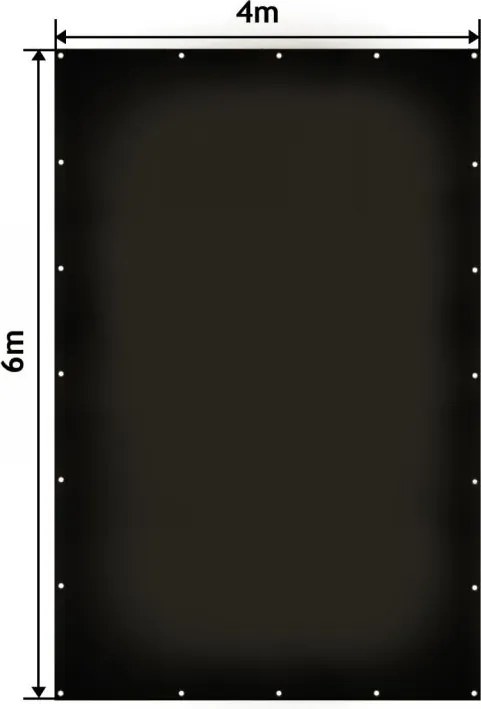 JAGO Takaróponyva  650 g/m² aluminium szemek 4 x 6 m fekete