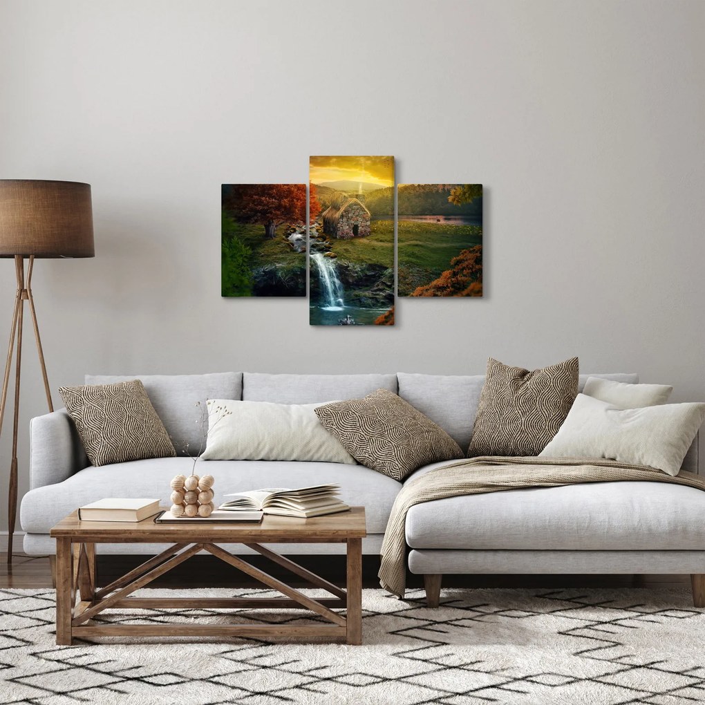 Egy ház képe egy mesebeli tájban (90x60 cm)