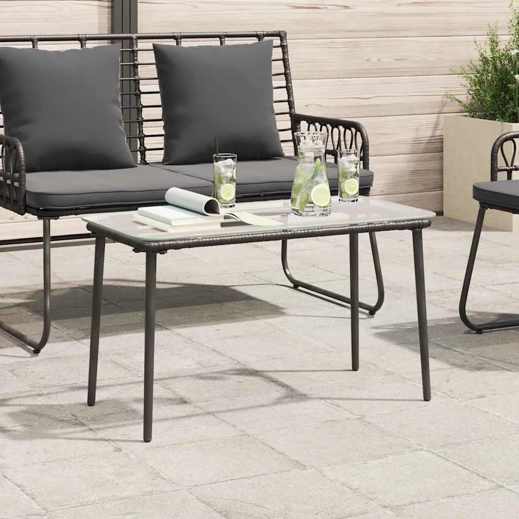 Kerti Asztal Fekete 80 x 40 x 45.5 cm Poli rattan