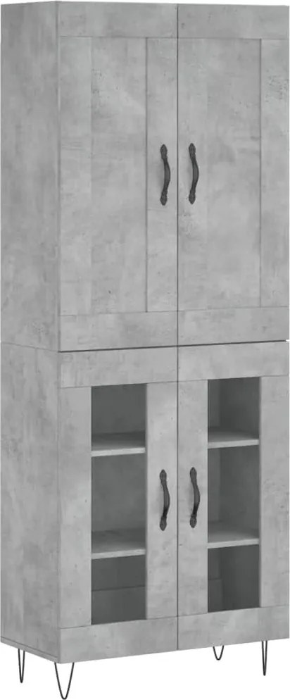vidaXL betonszürke szerelt fa magasszekrény 69,5 x 34 x 180 cm
