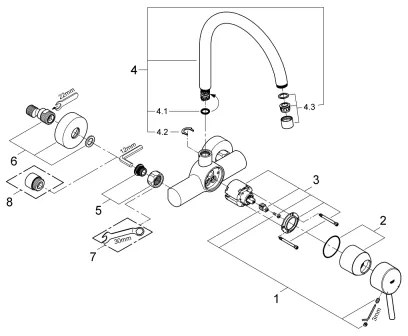GROHE 32667001 - Mosogatócsaptelep CONCETTO 280 mm fényes króm